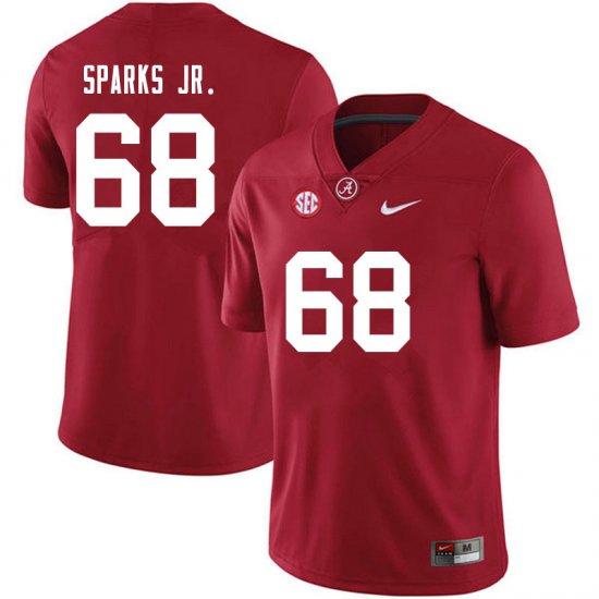 NCAA Men's Alabama Crimson Tide #68 Alajujuan Sparks Jr. Stitched College 2021 Nike Authentic Crimson Football Jersey DR17Z62MX